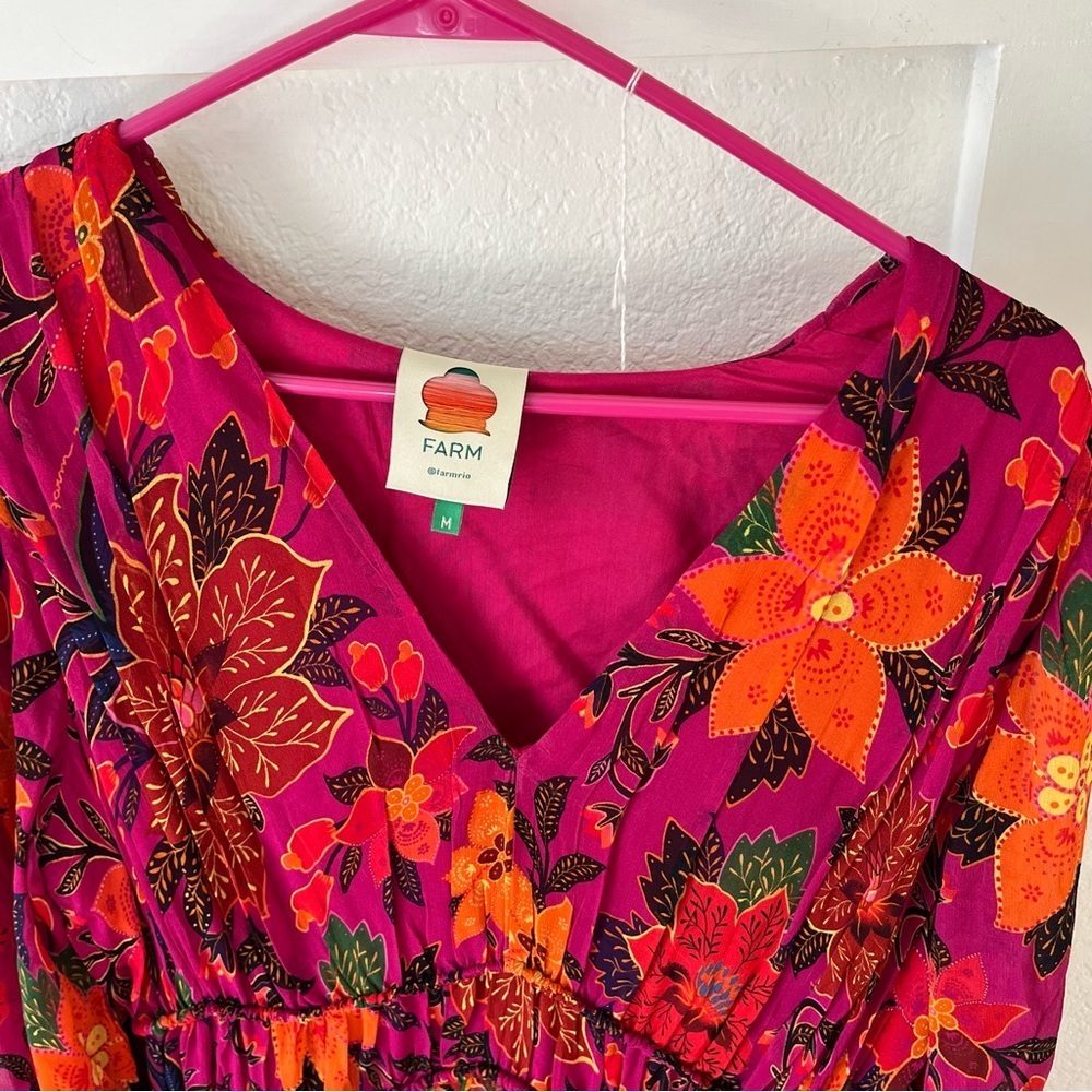 Farm Rio Women's Medium Tropical Tapestry Ruffle Dress - Picture 4 of 11